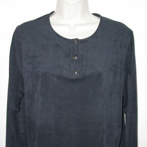 Luna Luz Super Soft Faux Suede Shirt Dress Large